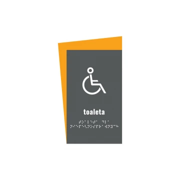 Disabled Toilet - Braille Signage - size 130x250mm - Hard PVC - HORIZON - TAB312