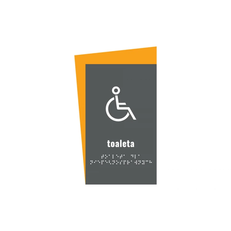 Disabled Toilet - Braille Signage - size 130x250mm - Hard PVC - HORIZON - TAB312