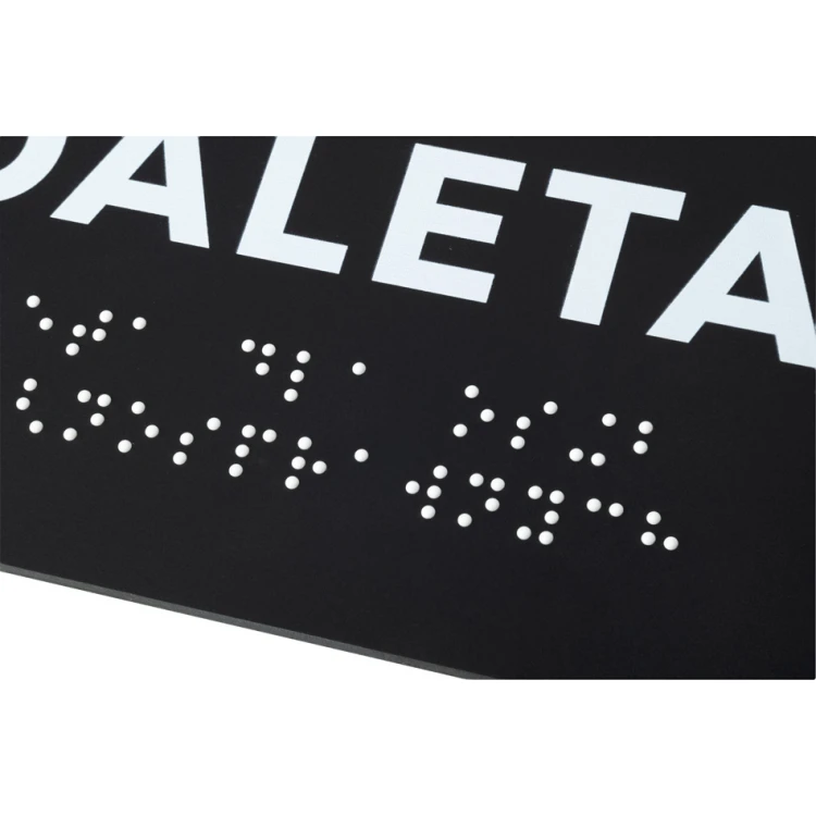 Toilet for the Disabled - Braille Signage - Matte Black Acrylic - Size 180x170mm - DARK - TAB426