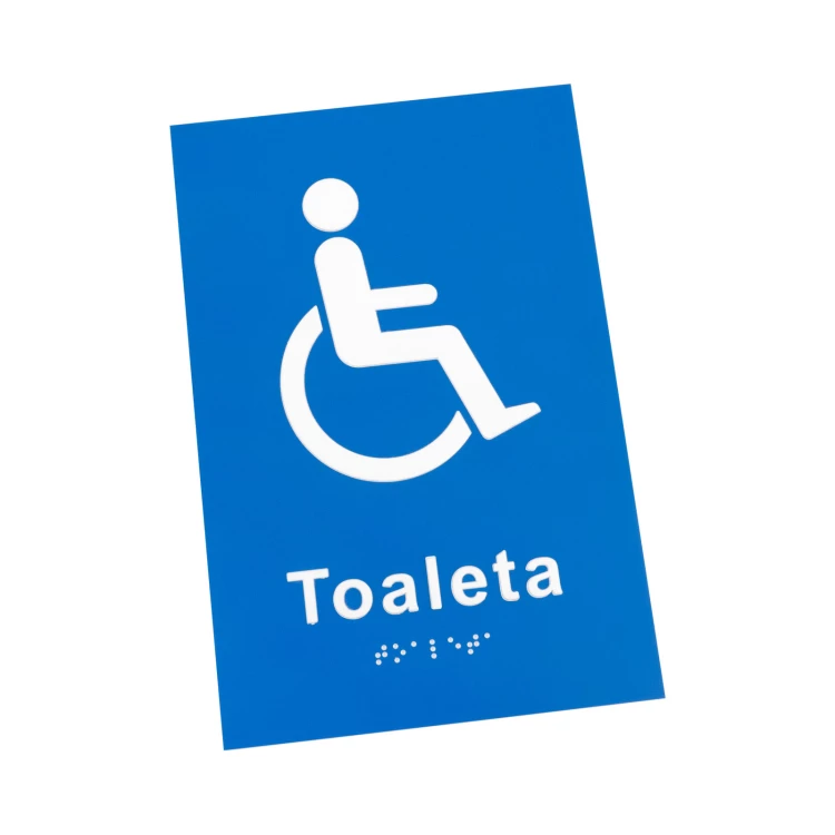 Toilet for disabled people with convex pictogram and Braille lettering - UV print - dimensions 140x210mm - TT057