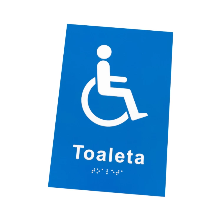 Toilet for disabled people with convex pictogram and Braille lettering - UV print - dimensions 140x210mm - TT057