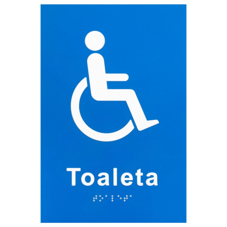 Toilet for disabled people with convex pictogram and Braille lettering - UV print - dimensions 140x210mm - TT057