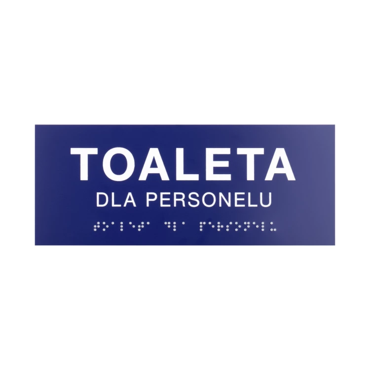 Staff Toilet - Door or Wall Plaque with Braille Lettering - Size 200x80mm - TT050