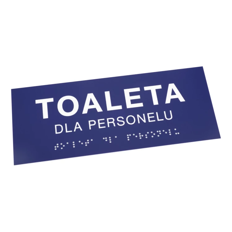 Staff Toilet - Door or Wall Plaque with Braille Lettering - Size 200x80mm - TT050