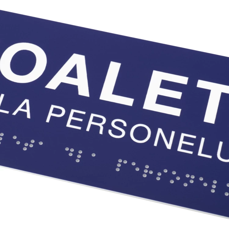 Staff Toilet - Door or Wall Plaque with Braille Lettering - Size 200x80mm - TT050