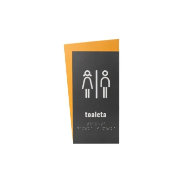 Coeducational Toilet - Braille Script Plaque - Size 130x250mm - Hard PVC - HORIZON - TAB313