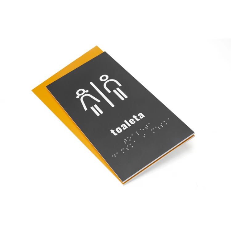 Coeducational Toilet - Braille Script Plaque - Size 130x250mm - Hard PVC - HORIZON - TAB313