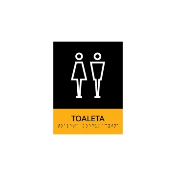 Coeducational Toilet - Braille Script Plaque - Size 150x200mm - Hard PVC - SUN - TAB317