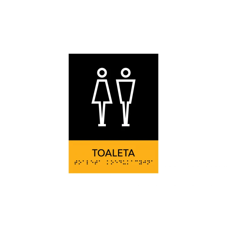 Coeducational Toilet - Braille Script Plaque - Size 150x200mm - Hard PVC - SUN - TAB317