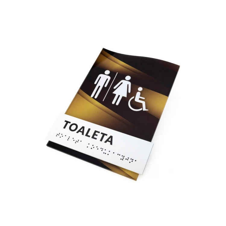 Coeducational Toilet - Braille Script Plaque - size 158x213mm - Plexi -TAB433