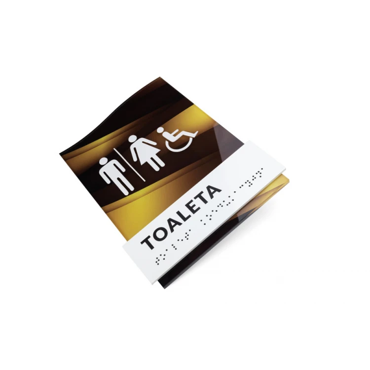 Coeducational Toilet - Braille Script Plaque - size 158x213mm - Plexi -TAB433
