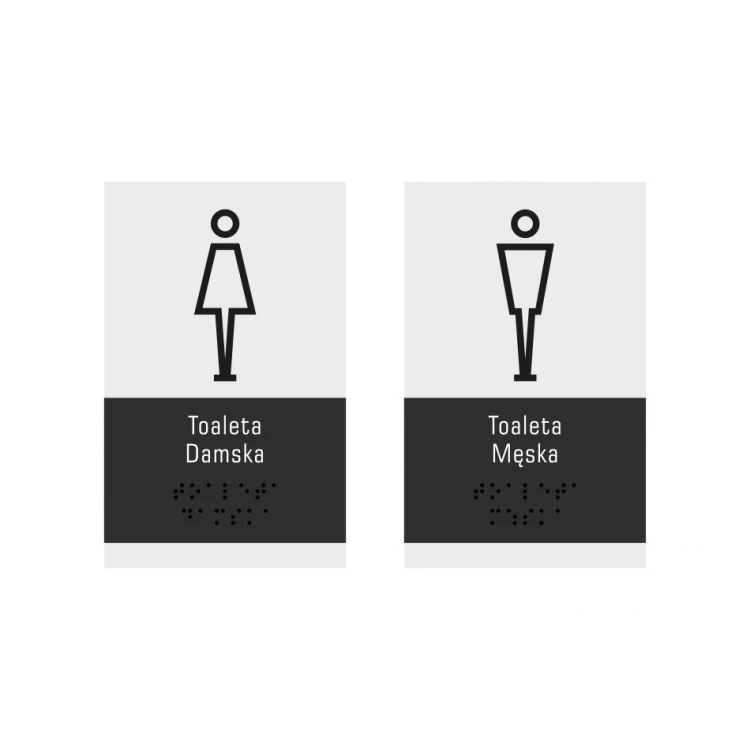 Male or Female Toilet - Braille Lettering Sign - size 100x160mm - Frosted Acrylic and ADA- NORD - TAB327