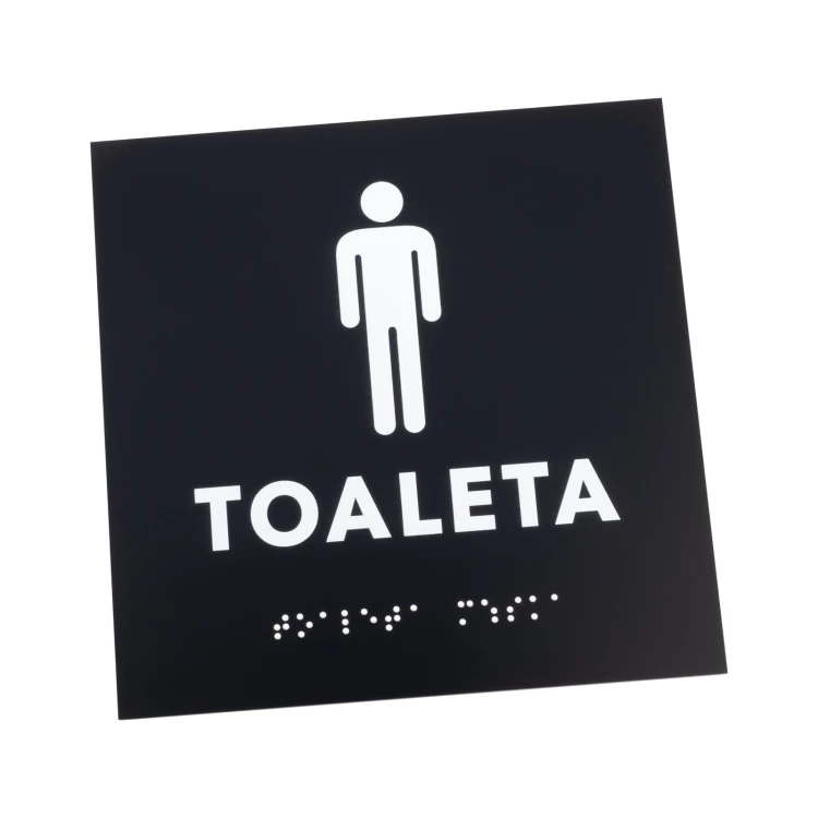 Men's Toilet - Matte Black Acrylic Sign - Size 150x150mm - TT055