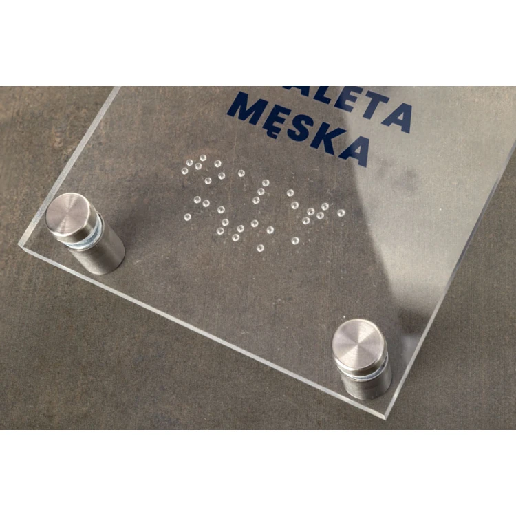 Men's Toilet - Plexi sign with Braille lettering on spacers - dimensions 100x160mm - TAB429