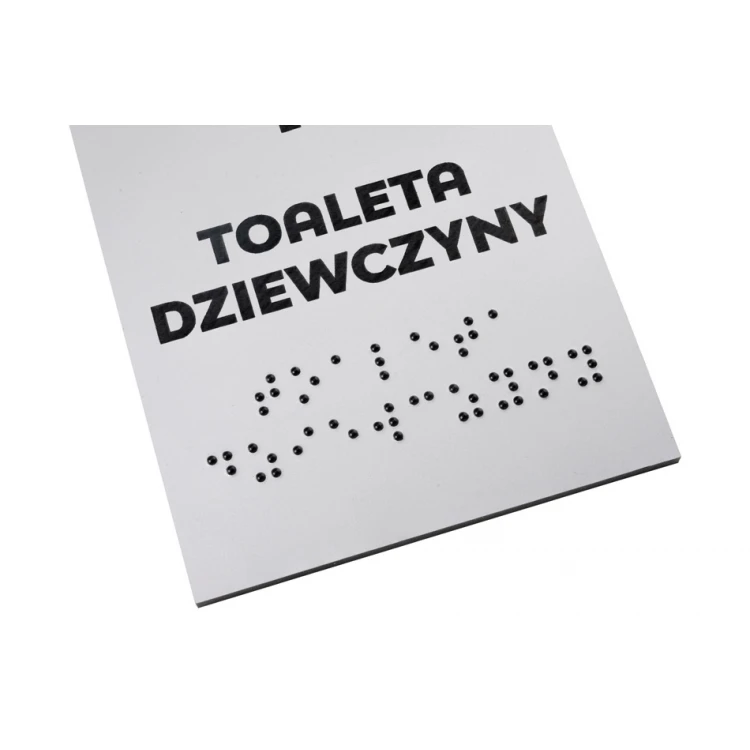Toilet - school sign with Braille script - silver laminate 3mm - dim. 80x150mm - TAB340
