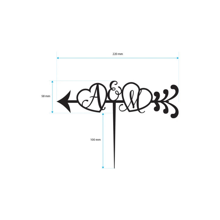 Cake Topper - Initials of the Lovers - TOP003