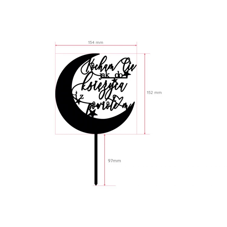 Cake Topper - I love you to the moon and back - TOP058