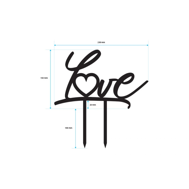 Cake Topper - love - TOP004