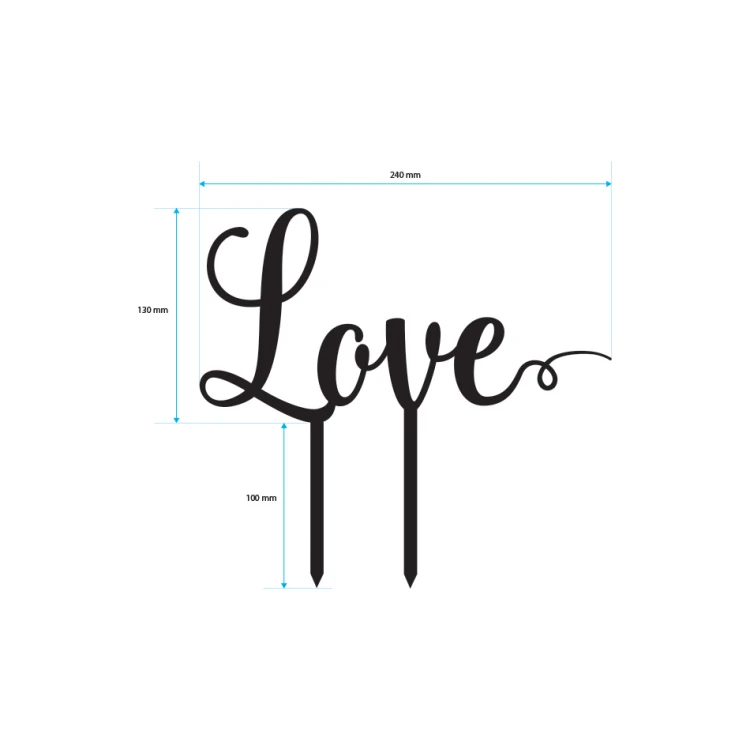 Cake Topper - love - TOP005