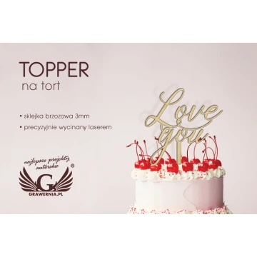 Cake Topper - love you - TOP006