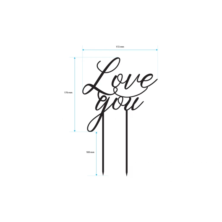 Cake Topper - love you - TOP006