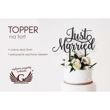 Wedding Cake Topper - Just Married - TOP030
