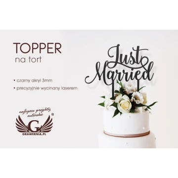 Wedding Cake Topper - Just Married - TOP030