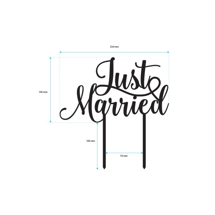 Wedding Cake Topper - Just Married - TOP030