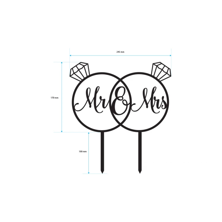 Wedding Cake Topper - Mr&Mrs - TOP033