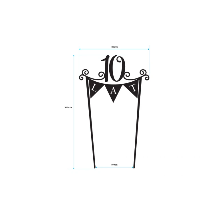 Birthday Cake Topper - 10 years - TOP020