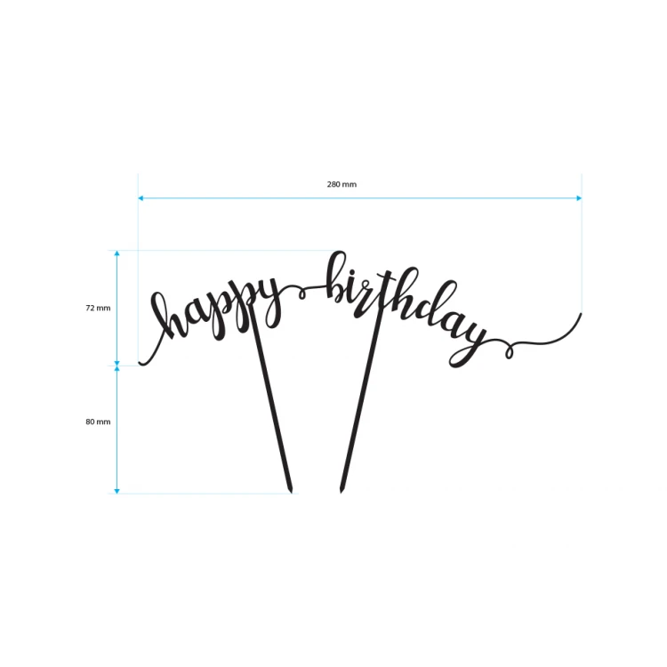 Birthday Cake Topper - Happy Birthday - TOP013