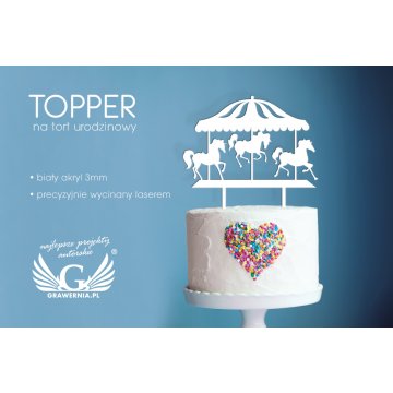 Birthday Cake Topper - Carousel - TOP012