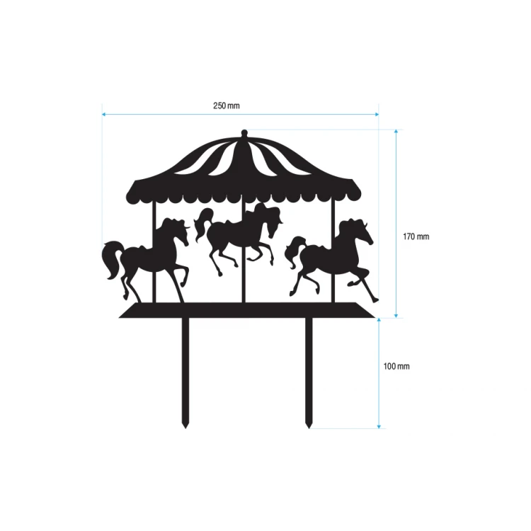 Birthday Cake Topper - Carousel - TOP012