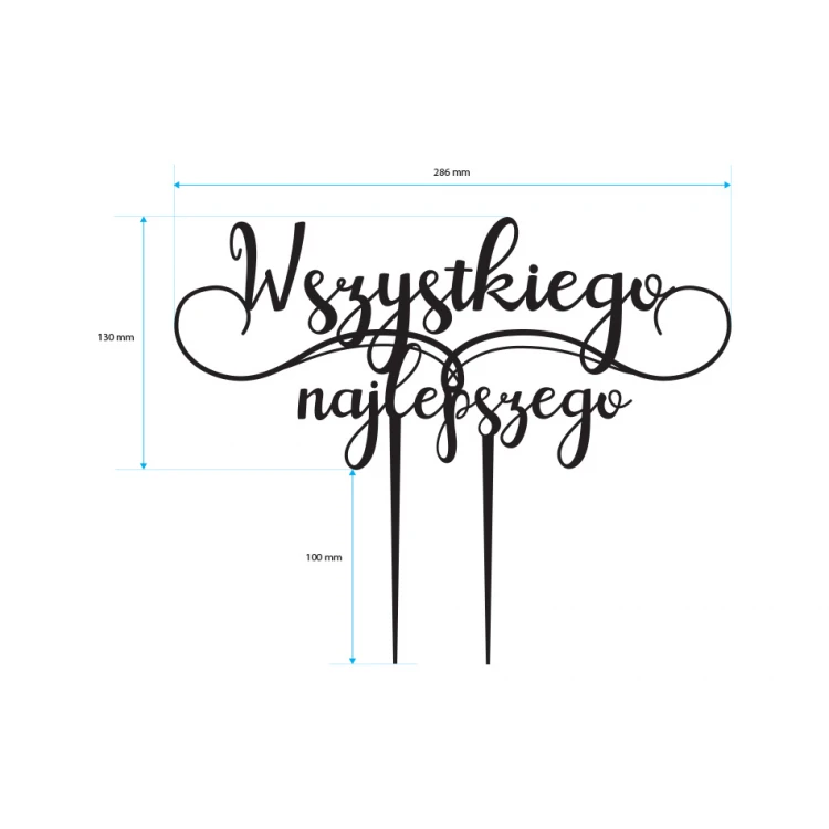 Birthday Cake Topper - Best Wishes - TOP025