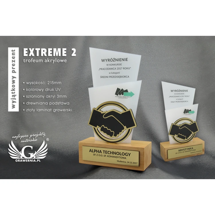 Acrylic Trophy - EXTREME 2 - model DTA50 - height 21.5cm