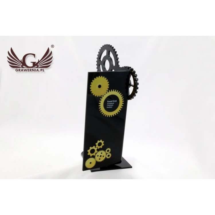 Acrylic Trophy Gear Wheels - Laser Engraving and UV Printing - Model DTA33