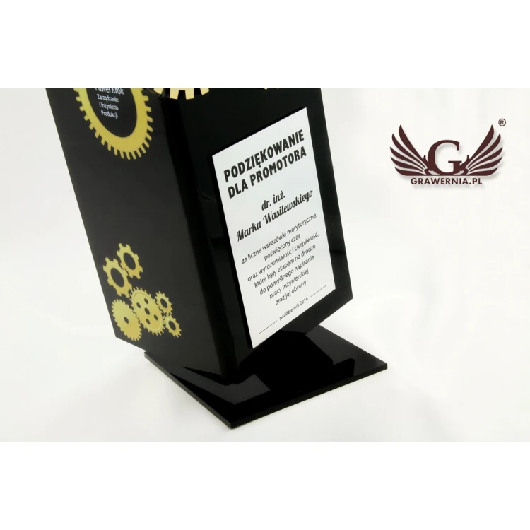 Acrylic Trophy Gear Wheels - Laser Engraving and UV Printing - Model DTA33