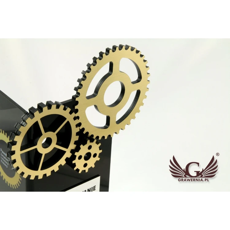 Acrylic Trophy Gear Wheels - Laser Engraving and UV Printing - Model DTA33
