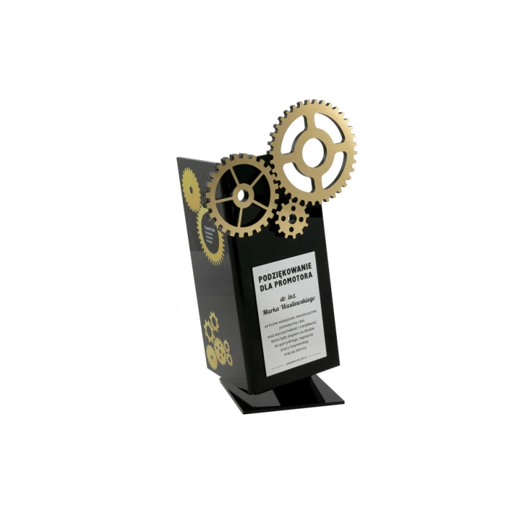 Acrylic Trophy Gear Wheels - Laser Engraving and UV Printing - Model DTA33