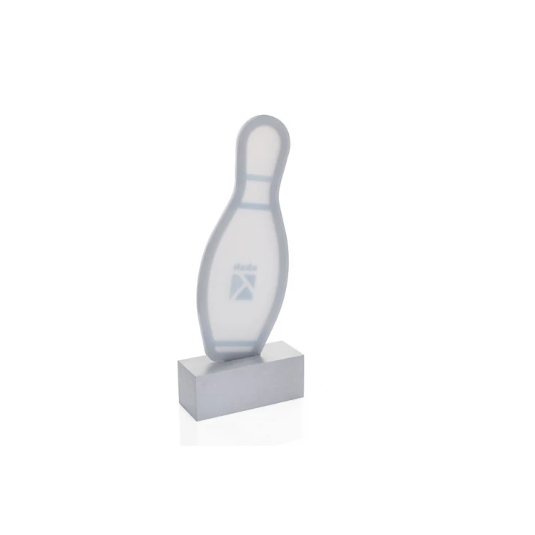 Acrylic Trophy on Aluminum Base - Bowling - height 24cm - DTA079