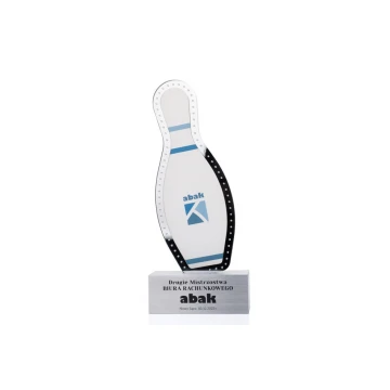 Acrylic Trophy on Aluminum Base - Bowling - height 24cm - DTA079