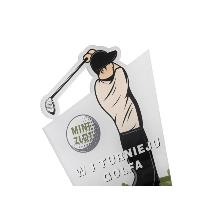 Acrylic Trophy on Wooden Pedestal - Golf - height 22.5cm - DTA077