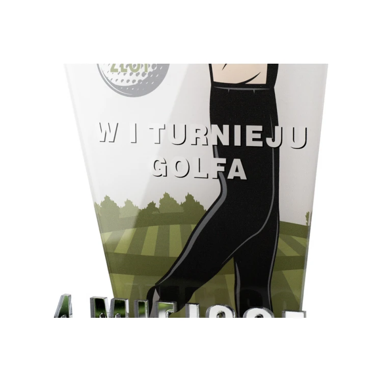 Acrylic Trophy on Wooden Pedestal - Golf - height 22.5cm - DTA077