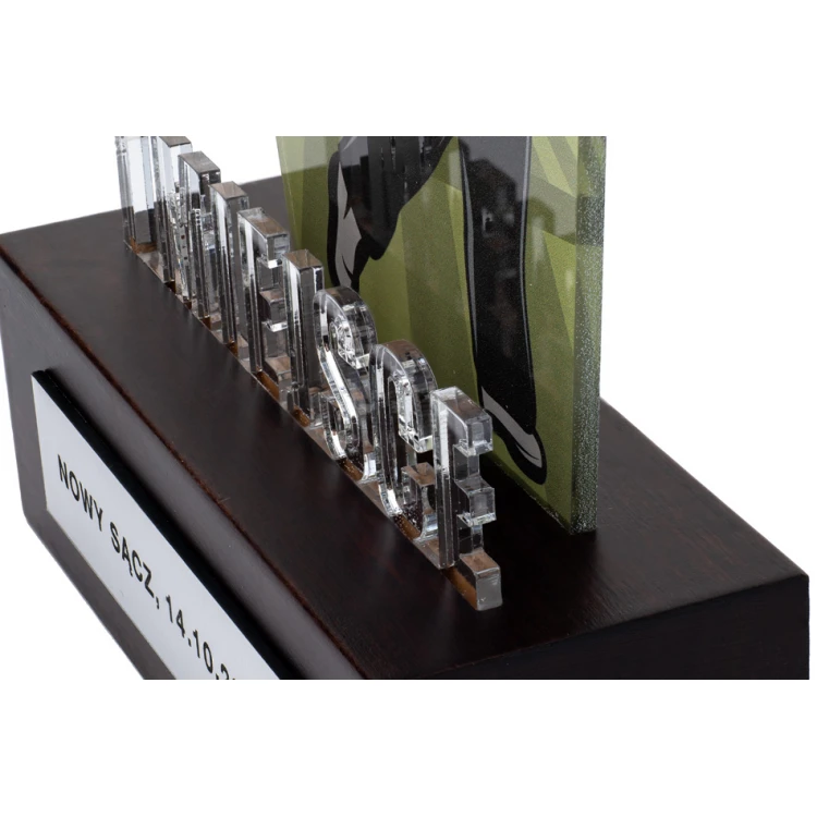 Acrylic Trophy on Wooden Pedestal - Golf - height 22.5cm - DTA077