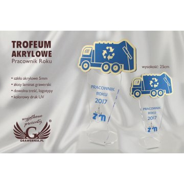 Acrylic Trophy Employee of the Year - model DTA44 - height 25 cm