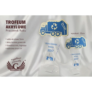 Acrylic Trophy Employee of the Year - model DTA44 - height 25 cm