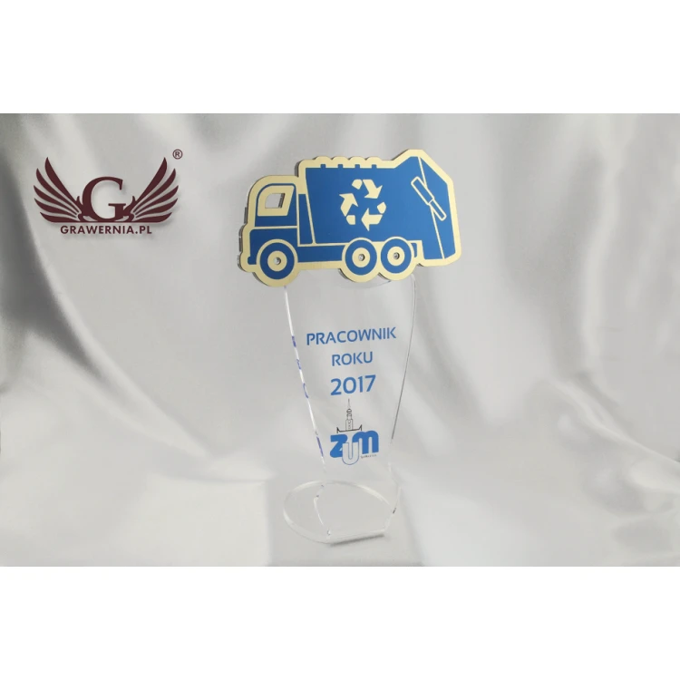 Acrylic Trophy Employee of the Year - model DTA44 - height 25 cm