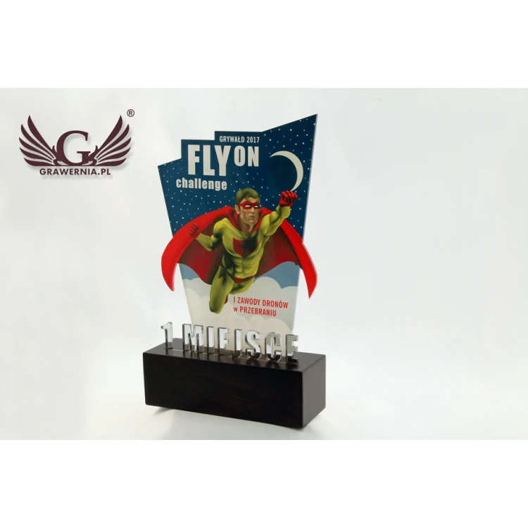 Acrylic Trophy - SUPERMAN - model DTA39 - height 21cm - UV print