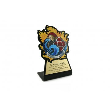 Firefighter Trophy with Volunteer Fire Department Badge - model DTA49 - height 17cm - UV print