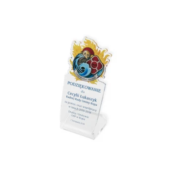 Firefighter Trophy with Volunteer Fire Department Badge - model DTA54 - height 14.5cm - UV print